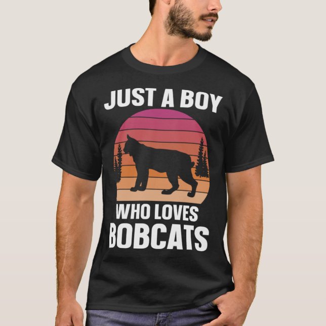 T-shirt Bobcat Juste Un Garçon Qui Aime Bobcats Retro Vint (Devant)