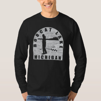 T-shirt Bobcat Lake Ice Fishing Michigan