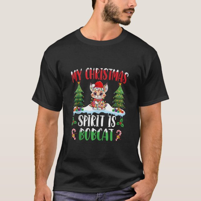 T-shirt Bobcat Portant Le Père Noël Noël Noël Noël L'Espri (Devant)