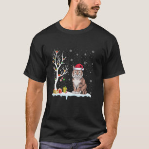T-shirt Bobcat Santa Hat Festif Arbre Lumière Noël Paja