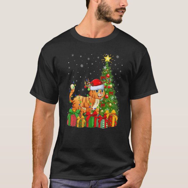 T-shirt Bobcat  Xmas Holiday Santa Bobcat Christmas Tree (Devant)
