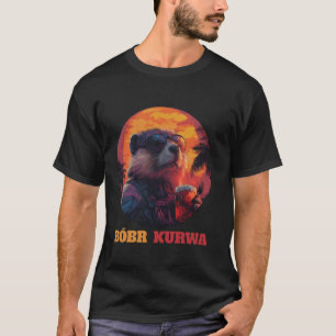 T-shirt Bober Bobr Bóbr Bieber Kurwa meme Funny Retro meme