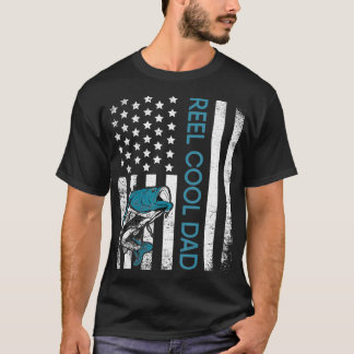 T-shirt bobine cool papa USA Drapeau pêcheur Daddy père da