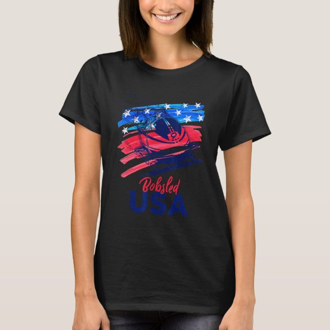 T-shirt Bobstiné États-Unis Support L'Équipe T Usa Drapeau (Devant)