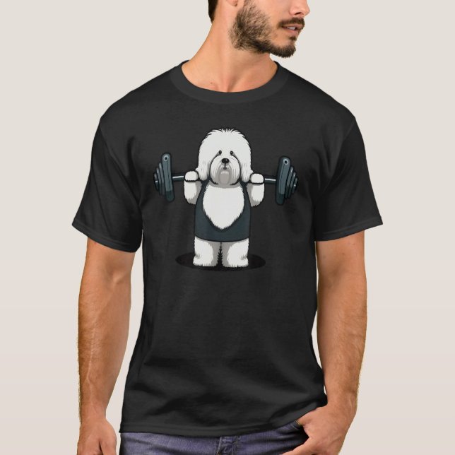 T-shirt Bobtail Weightlifting  Fitness Gym Old English She (Devant)
