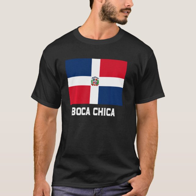 T-shirt Boca Chica République dominicaine Drapeau Emblem E (Devant)