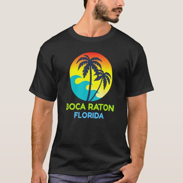 T-shirt Boca Raton Florida Beach Trip Tropical Retro (Devant)