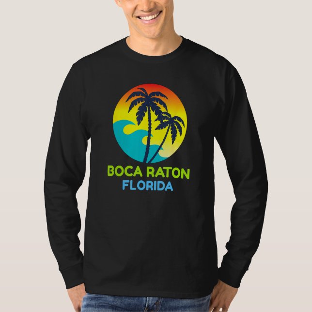 T-shirt Boca Raton Florida Beach Trip Tropical Retro (Devant)
