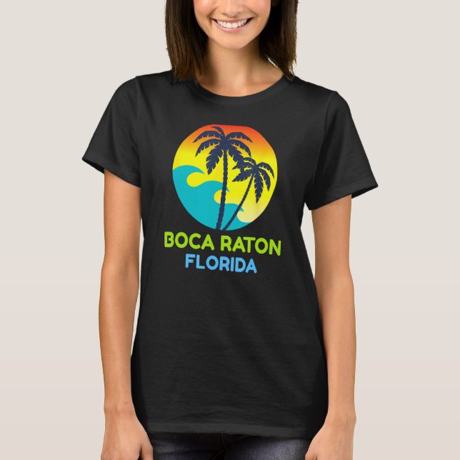 T-shirt Boca Raton Florida Beach Trip Tropical Retro (Devant)