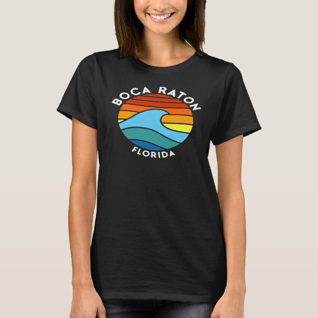 T-shirt Boca Raton Florida Retro Wave Premium (Devant)