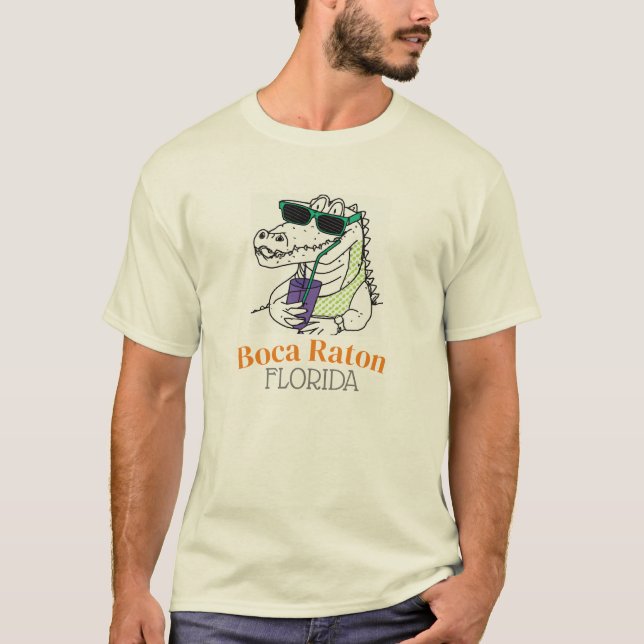T-shirt Boca Raton Floride Alligator Tee (Devant)