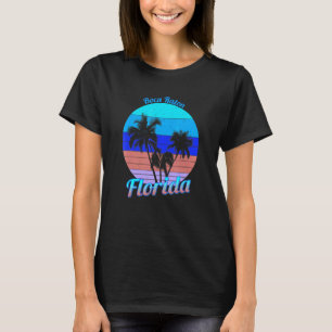T-shirt Boca Raton Floride Rétro Palmiers tropicaux Vacat