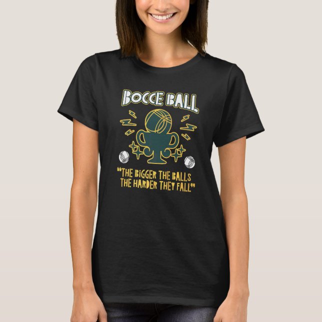 T-shirt Bocce Ball Champion Trophée Pelouse Bowling Big Ba (Devant)
