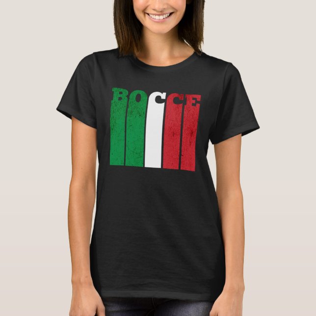 T-shirt Bocce Ball Player Italia Italy Flag Bocce (Devant)