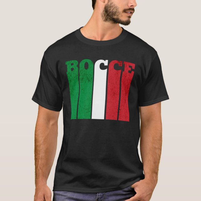 T-shirt Bocce Ball Player Italia Italy Flag Bocce (Devant)