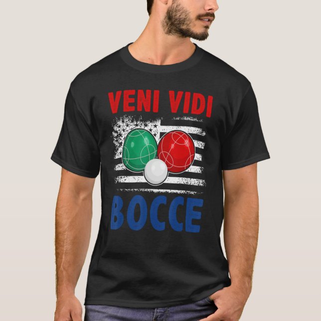 T-shirt Bocce Ball Player USA Flag Patriotic 4 (Devant)