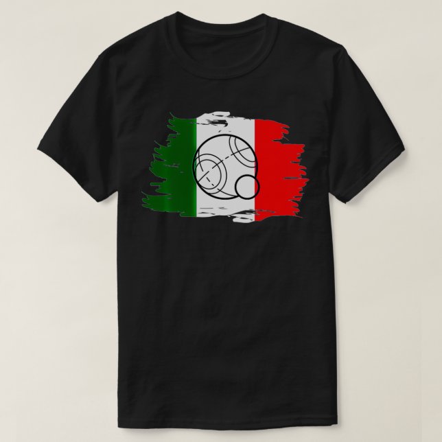 T-shirt Bocce Ball T Tournoi italien Bocce Ball Drapeau T  (Design devant)