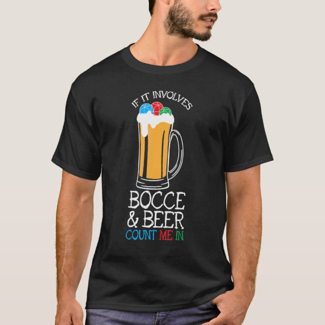 T-shirt Bocce Ou Bocce Pendant La Bière Tee (Devant)