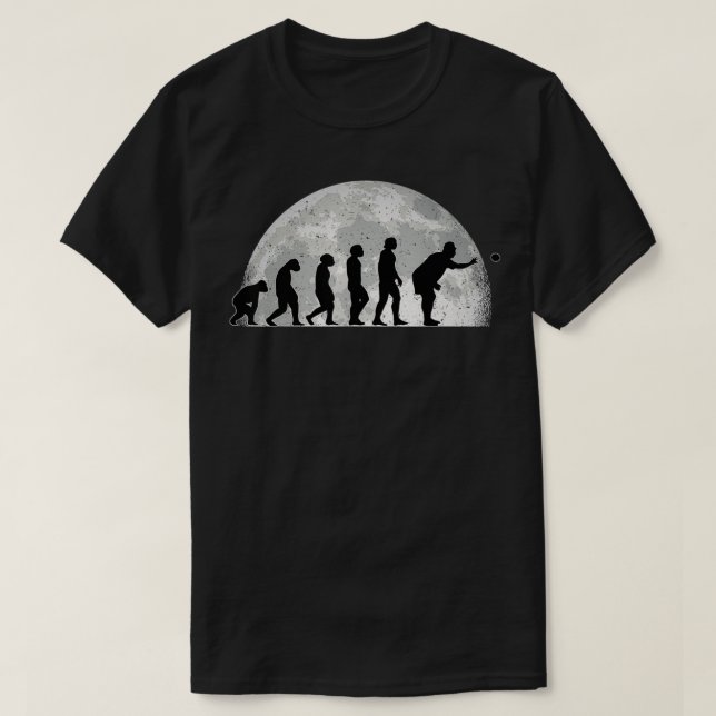 T-shirt Boccia Evolution Moon Boule Petanque Bocce (Design devant)
