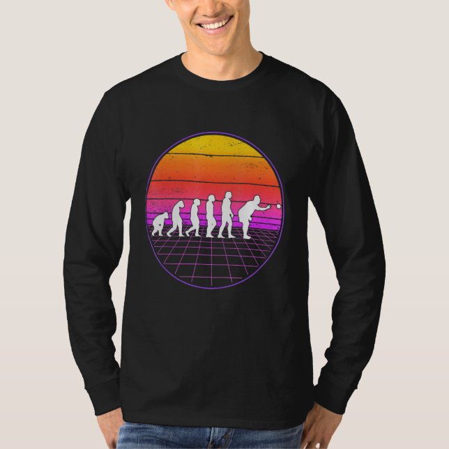 T-shirt Boccia Evolution Vaporwave les années 70 Boule Pet (Devant)