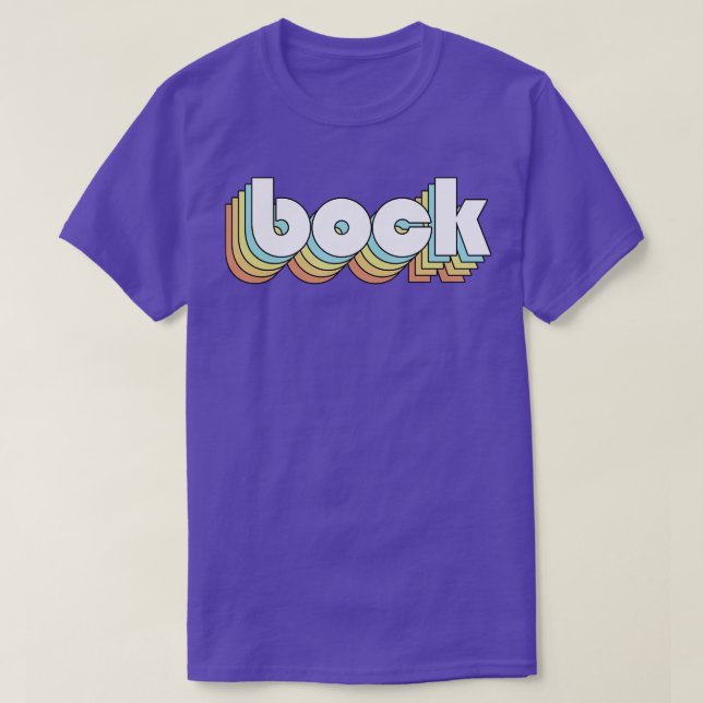 T-shirt Bock Retro Rainbow Typographie style défraîchi (Design devant)