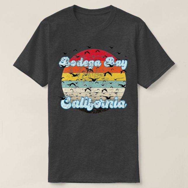 T-shirt Bodega Bay En Californie - Les oiseaux ne sont pas (Design devant)