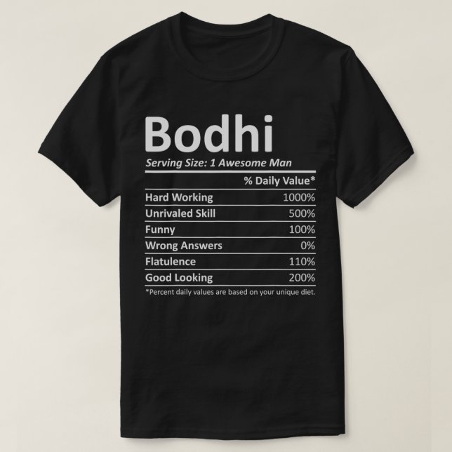 T-shirt BODHI Nutrition Funny Birthday Personalized Name G (Design devant)