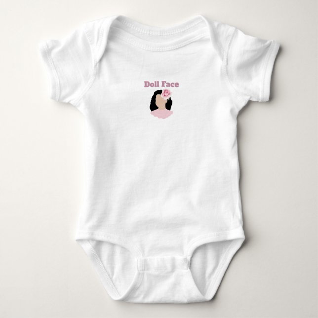 T-Shirt Body bébé visage de poupée (Devant)
