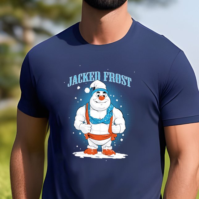 T-shirt Body Building Snowman Funny Muscles Fitness Pun (Funny body building jacked frost snowman with muscles)