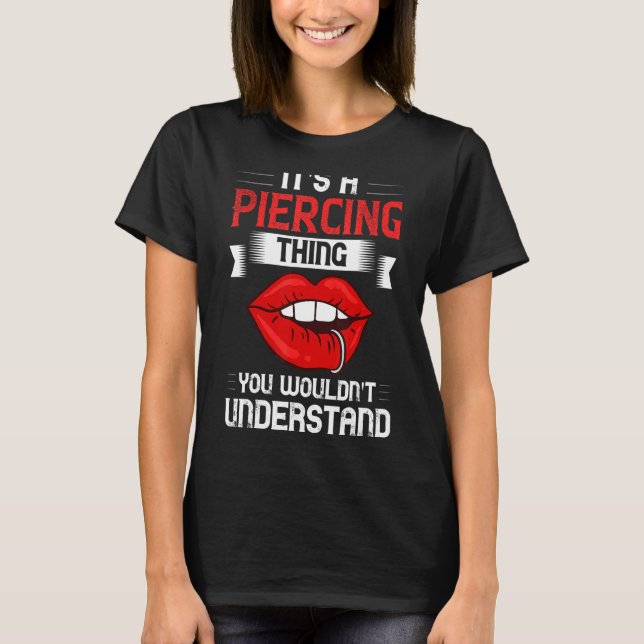 T-shirt Body Piercing Dermal Implants Nose Ear Lip Modific (Devant)