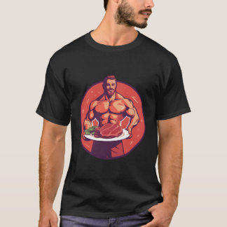 T-shirt Bodybuilder Avec Bodybuilder Steak Bbq