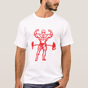 T-shirt bodybuilder barre musculation sans les mains humou