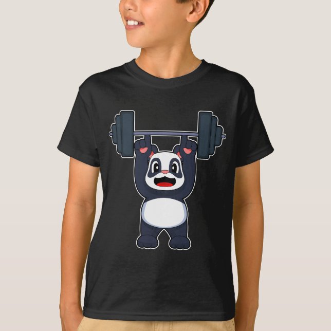 T-shirt Bodybuilder Panda Dumbbell Bodybuilding (Devant)