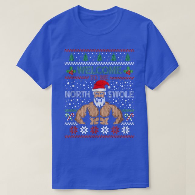 T-shirt Bodybuilder père Noël en vrac Powerlifter Gym En (Design devant)