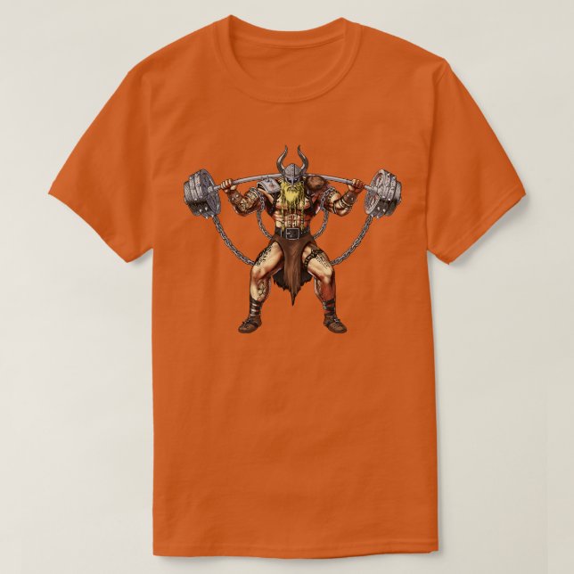 T-shirt Bodybuilder Viking Warrior Gym (Design devant)