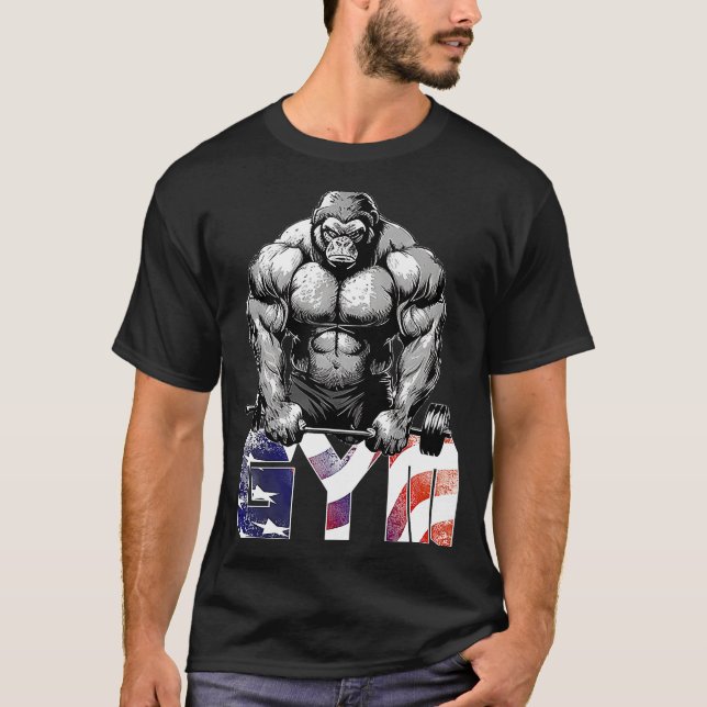 T-shirt Bodybuilding Gorilla Gym Fitness Beast 2 (Devant)