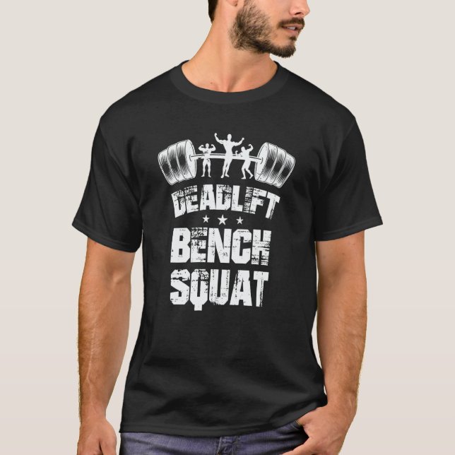 T-shirt Bodybuilding heavy workout squat bench press deadl (Devant)