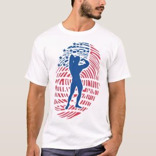T-shirt bodybuilding musculation empreinte digital america