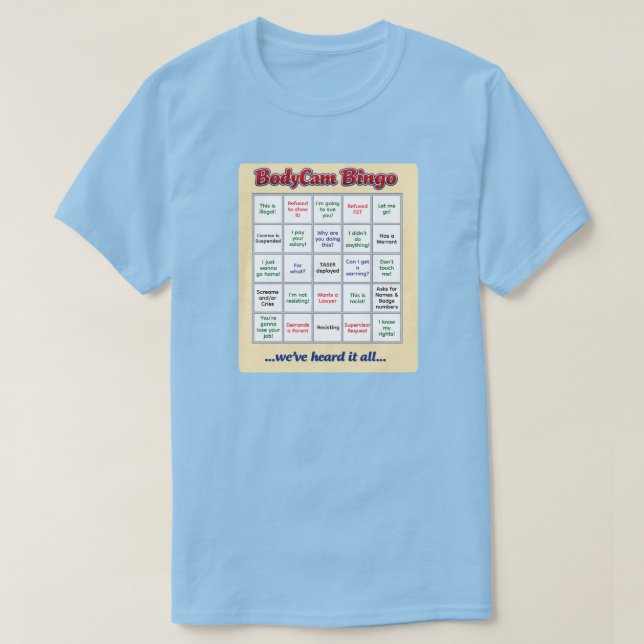 T-Shirt "BodyCam Bingo" (2) (Design devant)