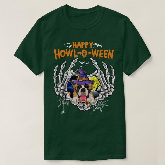 T-shirt Boer Skeleton Heart Happy HowlOWeen Costume  (Design devant)
