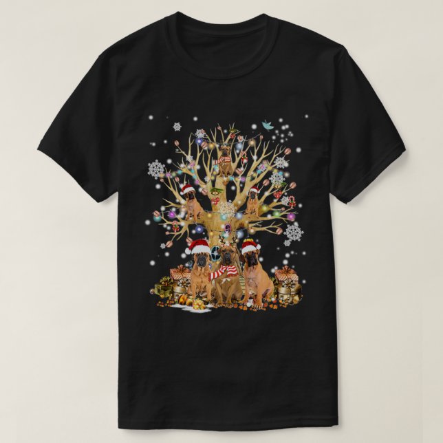 T-shirt Boerboel Arbre de Noël Ornement pour Amoureux des  (Design devant)