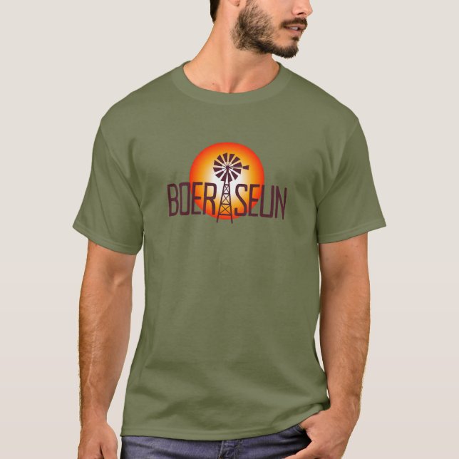 T-shirt BOERSEUN Windpomp Afrikaans Saffa Expat (Devant)