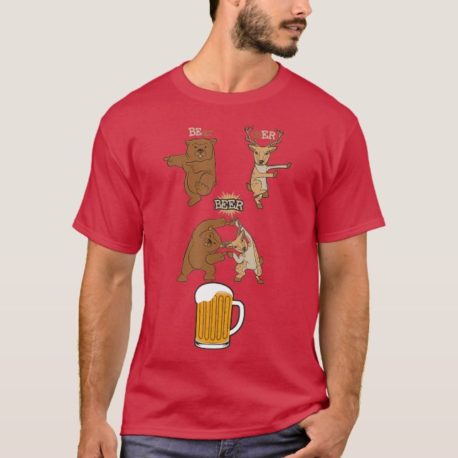 T-shirt Boeuf À Bière Plus Cerf Équivalent Bière (Devant)