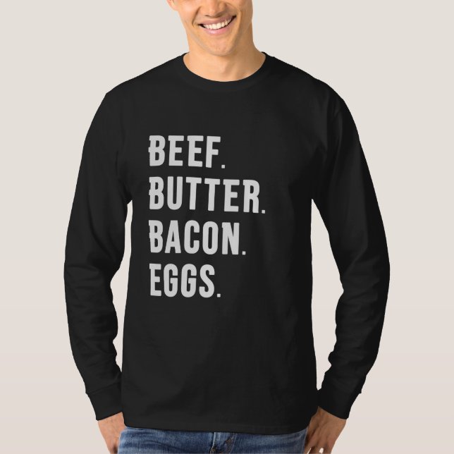 T-SHIRT BOEUF. BEURRE. BACON. OEUFS. (Devant)