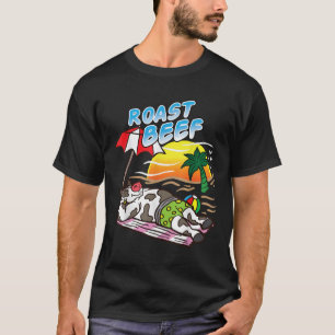 T-shirt Boeuf rôti vache bronzage à la plage drôle viande