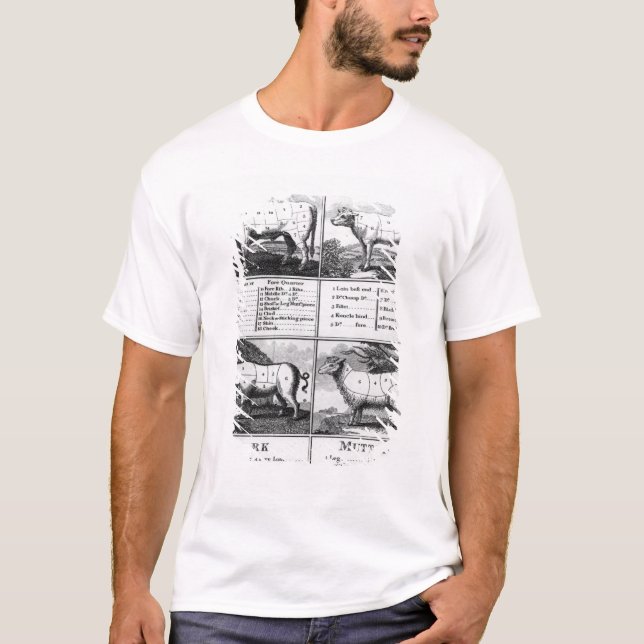 T-shirt Boeuf, veau, porc, et coupes de mouton, 1802 (Devant)