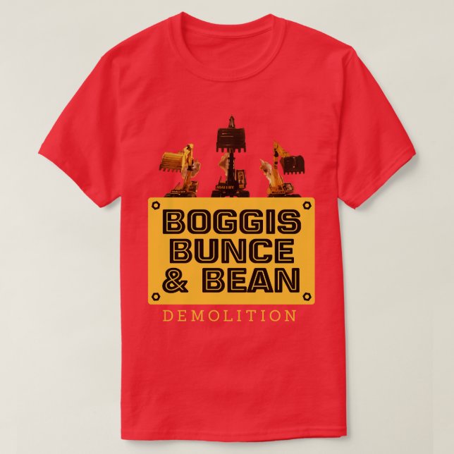 T-shirt Boggis Bunce Bean démolition FantasticFox (Design devant)