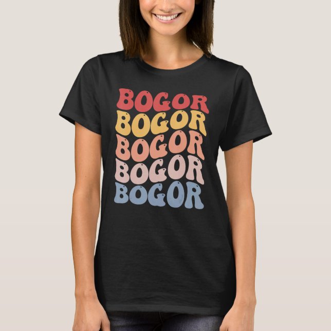 T-shirt Bogor City Groovy Retro (Devant)