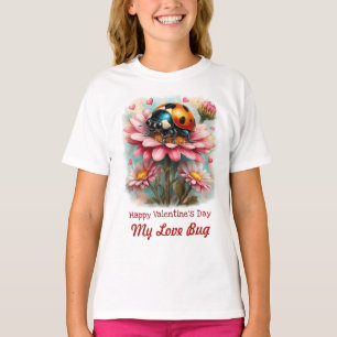 T-shirt Bogue de la Saint-Valentin sur rose en fleurs