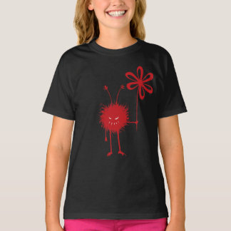 T-shirt Bogue rouge à fleur 3/4 manches pour enfants